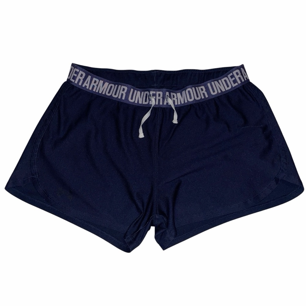 Under Armour Navy Blue Logo Elastic Waistband Athletic Shorts
